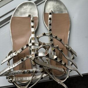 Valentino Rockstud Flat Sandal